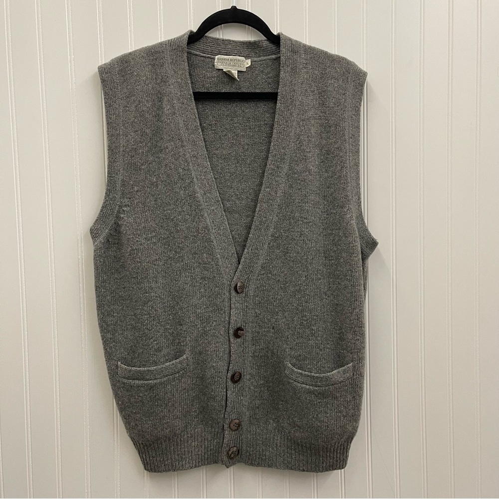 Vintage Banana Republic Men’s Wool Button Front Vest Sz L